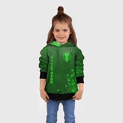 Толстовка-худи детская Dead Space - green gradient вертикально, цвет: 3D-черный — фото 2