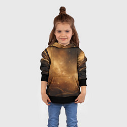Толстовка-худи детская Песочный фон со звездами, цвет: 3D-черный — фото 2