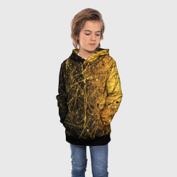 Толстовка-худи детская Золотые царапины текстура, цвет: 3D-черный — фото 2