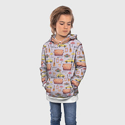 Толстовка-худи детская Друзья - паттерн, цвет: 3D-белый — фото 2