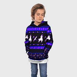 Толстовка-худи детская Fortnite neon pattern, цвет: 3D-белый — фото 2