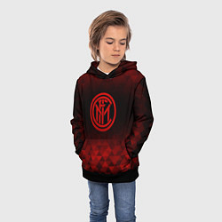 Толстовка-худи детская Inter red poly, цвет: 3D-черный — фото 2