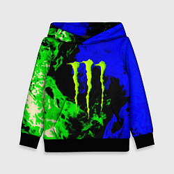 Толстовка-худи детская Monster energy кислотный огонь, цвет: 3D-черный