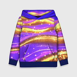 Толстовка-худи детская Блестящая волнистая текстура, цвет: 3D-синий
