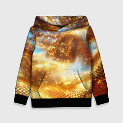 Толстовка-худи детская Блестящая золотая текстура, цвет: 3D-черный