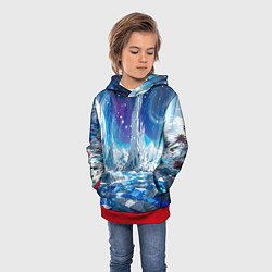 Толстовка-худи детская Космический фантастический пейзаж, цвет: 3D-красный — фото 2