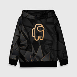 Толстовка-худи детская Among Us golden poly, цвет: 3D-черный