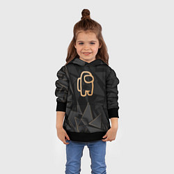 Толстовка-худи детская Among Us golden poly, цвет: 3D-черный — фото 2