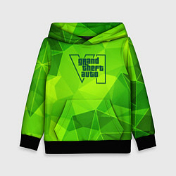 Толстовка-худи детская GTA6 green poly, цвет: 3D-черный