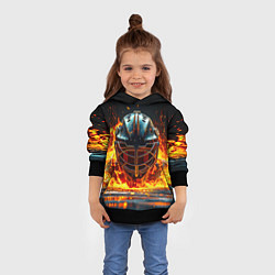Толстовка-худи детская Голкипер в огне, цвет: 3D-черный — фото 2
