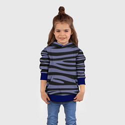 Толстовка-худи детская Морские полоски, цвет: 3D-синий — фото 2