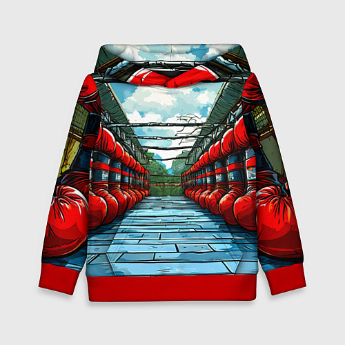 Детская толстовка Зал Муай Тай / 3D-Красный – фото 1