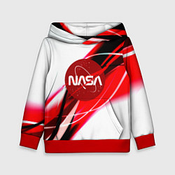 Толстовка-худи детская Nasa абстрактные полосы, цвет: 3D-красный