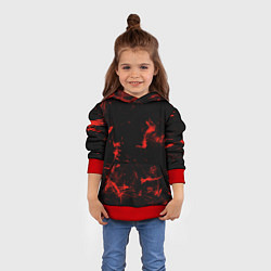 Толстовка-худи детская Color red black, цвет: 3D-красный — фото 2