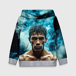 Толстовка-худи детская Артуро Гатти в дыму, цвет: 3D-меланж