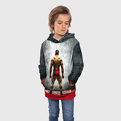 Толстовка-худи детская Рестлер на синем, цвет: 3D-красный — фото 2