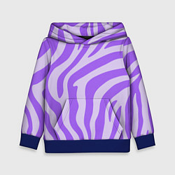 Толстовка-худи детская Лавандовый тигровый паттерн, цвет: 3D-синий