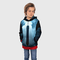 Толстовка-худи детская Боксерская груша в дыму, цвет: 3D-красный — фото 2