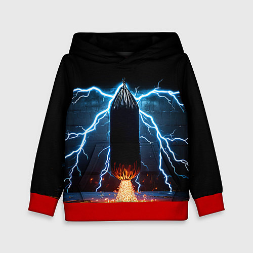 Детская толстовка Боксерская груша и молния / 3D-Красный – фото 1