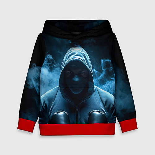 Детская толстовка Боксер в дыму / 3D-Красный – фото 1