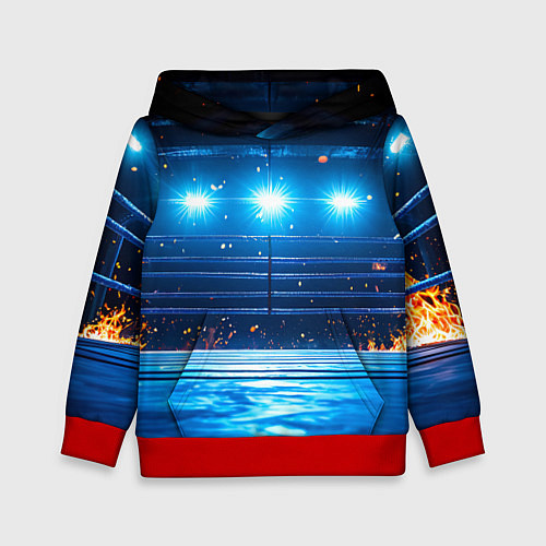 Детская толстовка Синий ринг в огне / 3D-Красный – фото 1