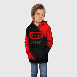 Толстовка-худи детская Geely - red gradient, цвет: 3D-черный — фото 2