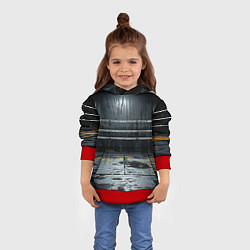 Толстовка-худи детская Черный ринг, цвет: 3D-красный — фото 2