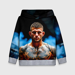 Толстовка-худи детская Дастин Порье в дыму, цвет: 3D-меланж