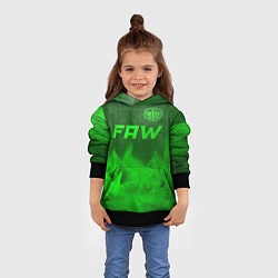Толстовка-худи детская FAW - green gradient посередине, цвет: 3D-черный — фото 2
