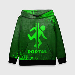 Толстовка-худи детская Portal - green gradient, цвет: 3D-черный