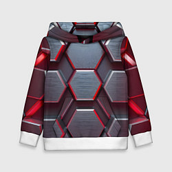 Толстовка-худи детская Бордовый бронежилет, цвет: 3D-белый