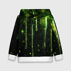 Толстовка-худи детская Зеленая объемная слизь, цвет: 3D-белый