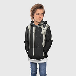 Толстовка-худи детская Белая слизь текстура, цвет: 3D-белый — фото 2