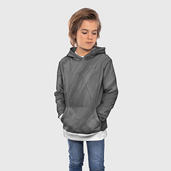 Толстовка-худи детская Серая текстура каменная мрамор, цвет: 3D-белый — фото 2