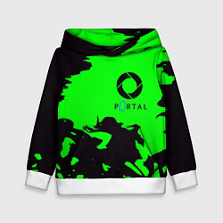 Толстовка-худи детская Portal черный дым, цвет: 3D-белый
