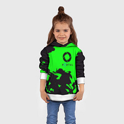 Толстовка-худи детская Portal черный дым, цвет: 3D-белый — фото 2