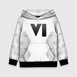 Толстовка-худи детская GTA 6 white poly, цвет: 3D-черный