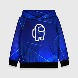 Толстовка-худи детская Among Us blue poly, цвет: 3D-черный