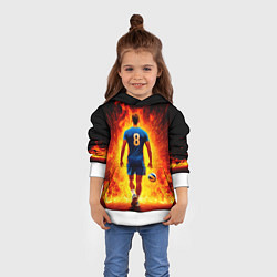 Толстовка-худи детская Волейболист в огне, цвет: 3D-белый — фото 2