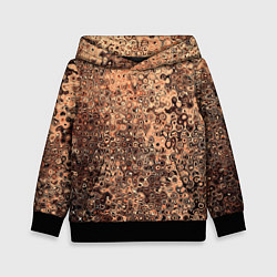 Толстовка-худи детская Светлый коричневый абстрактная текстура, цвет: 3D-черный