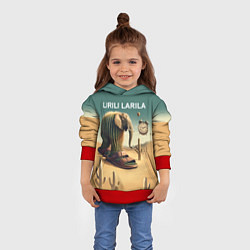 Толстовка-худи детская Слон кактус - брейнрот мем, цвет: 3D-красный — фото 2