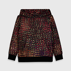 Толстовка-худи детская Тёмный красный абстрактный мелкий паттерн, цвет: 3D-черный