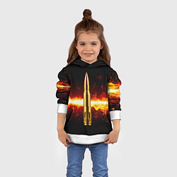 Толстовка-худи детская Патрон в огне, цвет: 3D-белый — фото 2