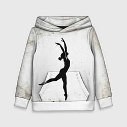 Толстовка-худи детская Спортивная гимнастика на белом, цвет: 3D-белый