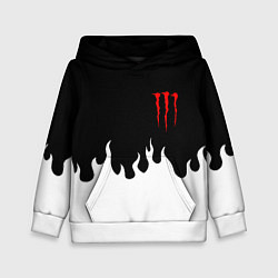 Толстовка-худи детская Monster energy red logo, цвет: 3D-белый