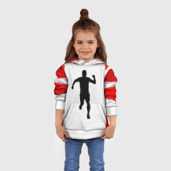 Толстовка-худи детская Спринтер в красно-белом, цвет: 3D-белый — фото 2