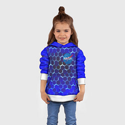 Толстовка-худи детская Nasa голубая броня, цвет: 3D-белый — фото 2