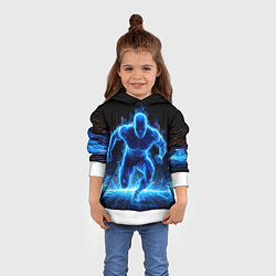 Толстовка-худи детская Спринтер в синем пламени, цвет: 3D-белый — фото 2