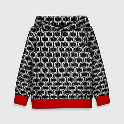 Толстовка-худи детская Кольчуга крупная - паттерн, цвет: 3D-красный