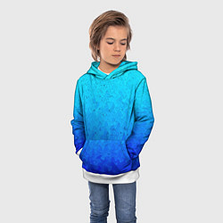 Толстовка-худи детская Голубой в синеву с узором, цвет: 3D-белый — фото 2